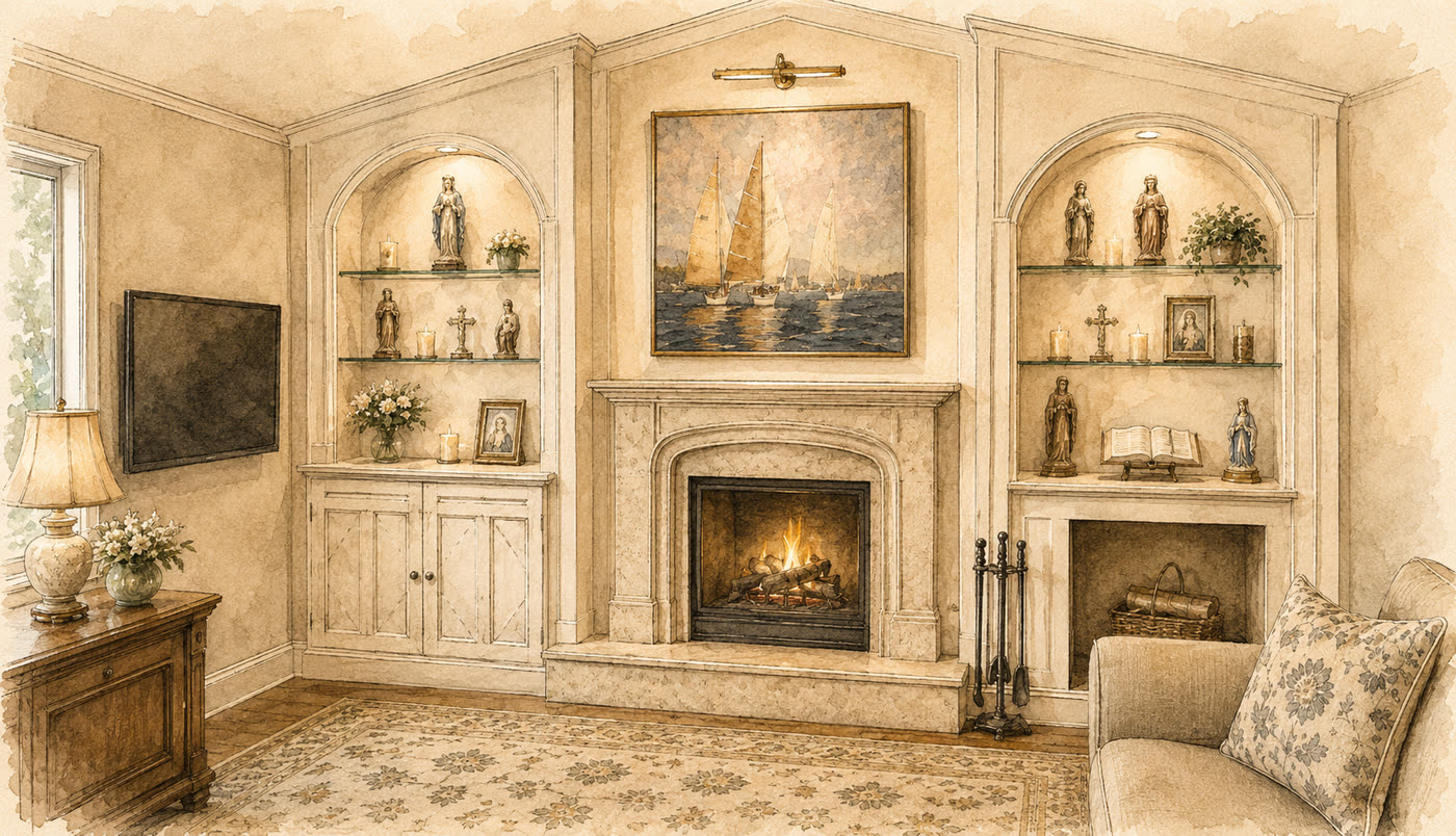 Littleton French Country, watercolor rendering